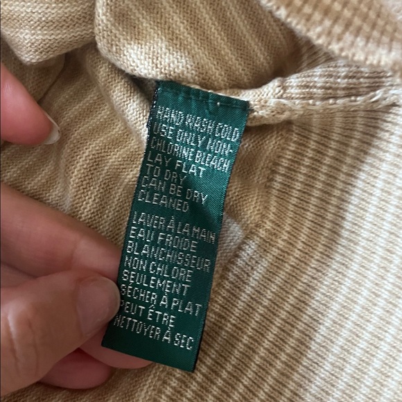 Lauren Ralph Lauren 100% Cotton Striped Cardigan Lightweight Sweater NWOT - Picture 5 of 8